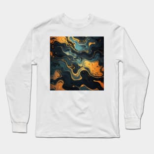 Stylized Liquid Stone Surface Long Sleeve T-Shirt